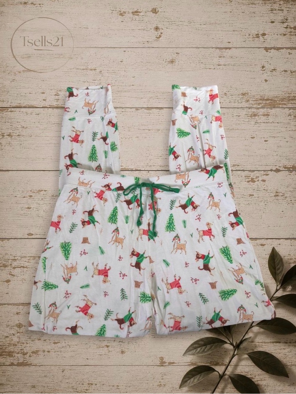Tabitha Webb Festive Christmas Dog Pajama Pants - Size S